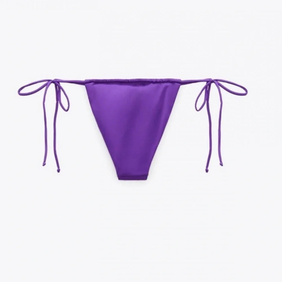 NWT ZARA Purple Curtain String Bikini XL - Picture 3 of 16